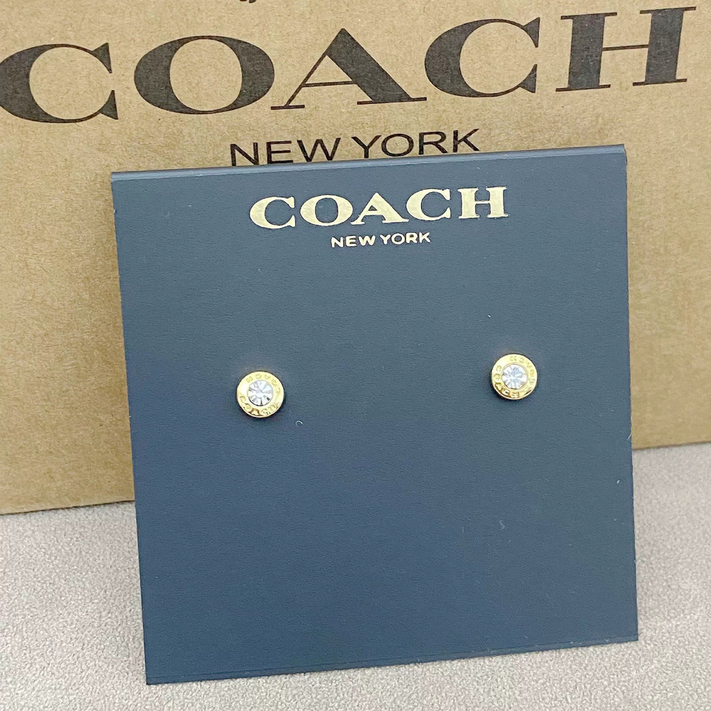 Coach Small Rhinestone Ear Studs - Picture 4 of 7
